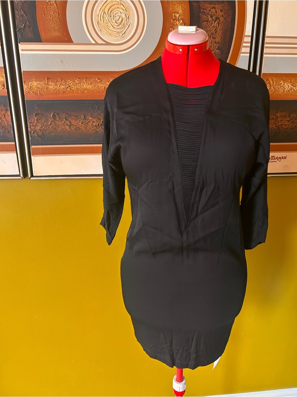 Robert Rodriguez Black Mini Dress with V-Panel